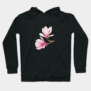 Pink Watercolor Magnolias Hoodie